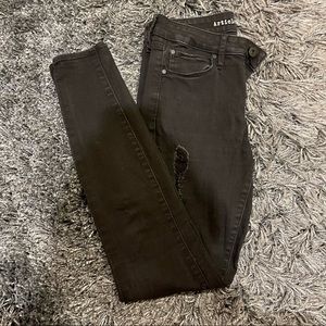 Articles of Society distressed black skinny jeans